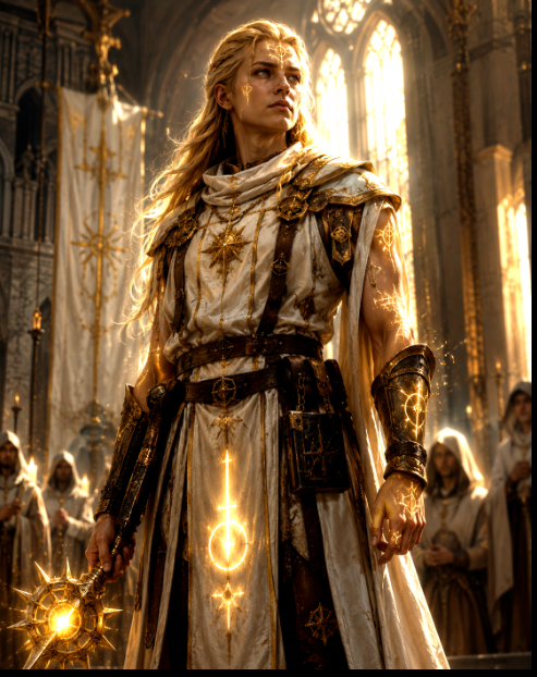 A radiant Seraphin raised as a weapon of the Church